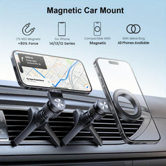 Magnetic Car Mount Phone Holder for iPhone 15 Pro Max Plus - Air Vent Clip