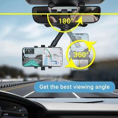 Car Phone Holder 360 Rotatable Rear View Mirror Mount Gift Birthday