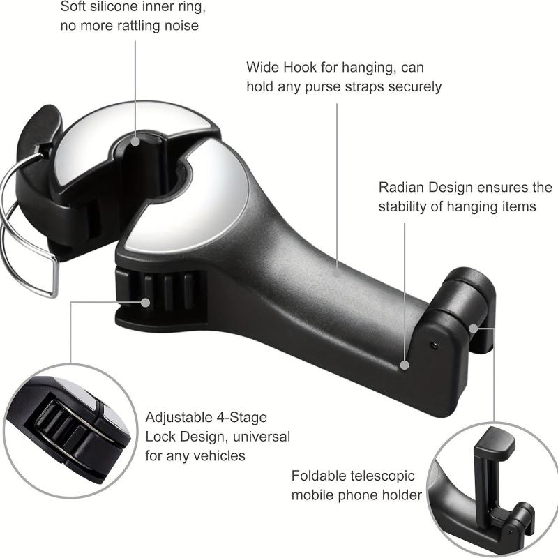 Universal Car Headrest Phone Holder 360 Rotation Multifunctional