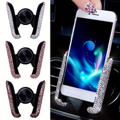 Sparkle and Shine Glitter Crystal Car Phone Holder for Women