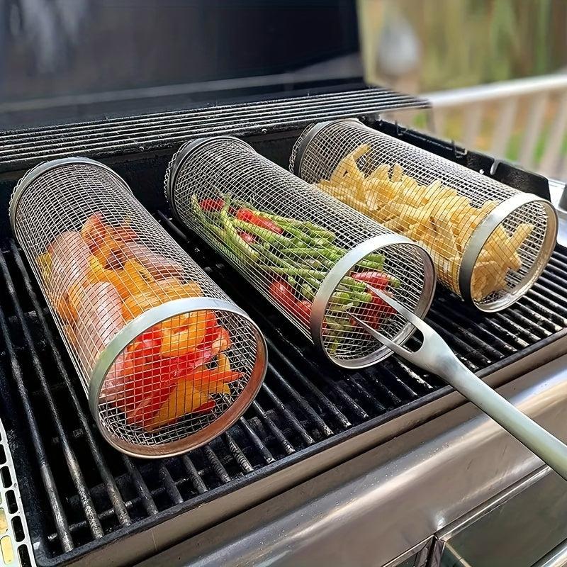 Portable Stainless Steel BBQ Grill Net for Camping and Picnics