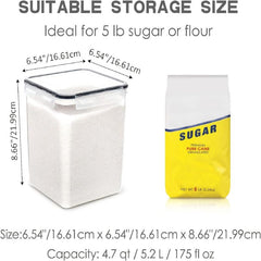 2pcs Large Food Storage Containers with Lids 5 2L BPA PP Material Plastic Airtig