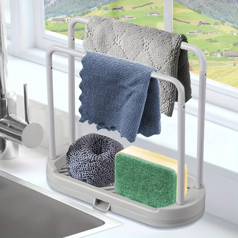 Sponge Holder Dishcloth Hanger Kitchen Sink Rack Organizer Stand