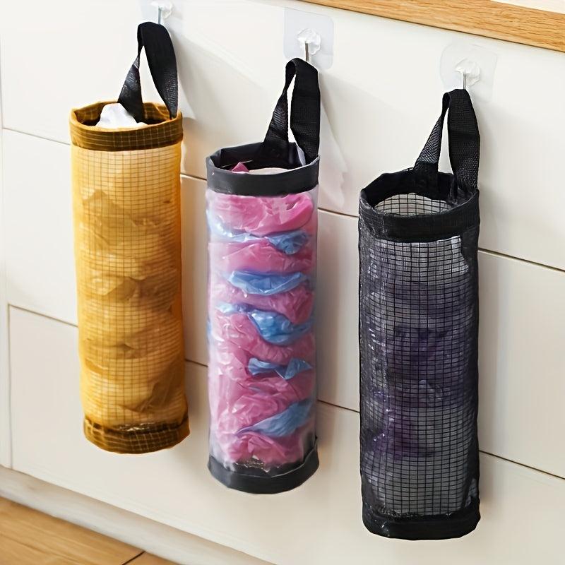 Mesh Hanging Plastic Bag Dispenser - Kitchen Organization Solution