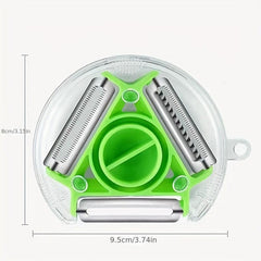 3 in 1 Kitchen Vegetable Fruit Peeler Slicer Stainless Steel Scraper