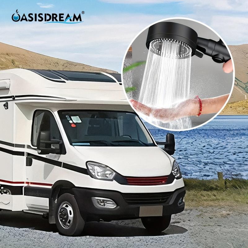 Adjustable High Pressure Shower Head 5 Mode Spa-Like Shower Wall Bracket Hose