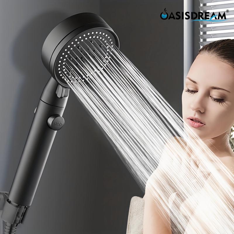 Adjustable High Pressure Shower Head 5 Mode Spa-Like Shower Wall Bracket Hose