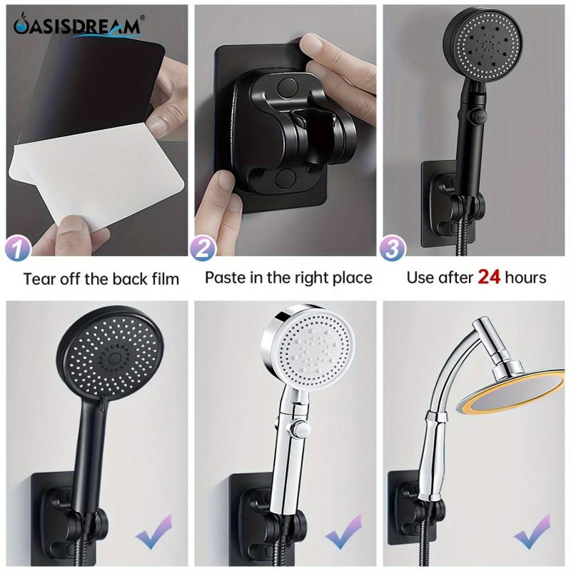 Adjustable High Pressure Shower Head 5 Mode Spa-Like Shower Wall Bracket Hose