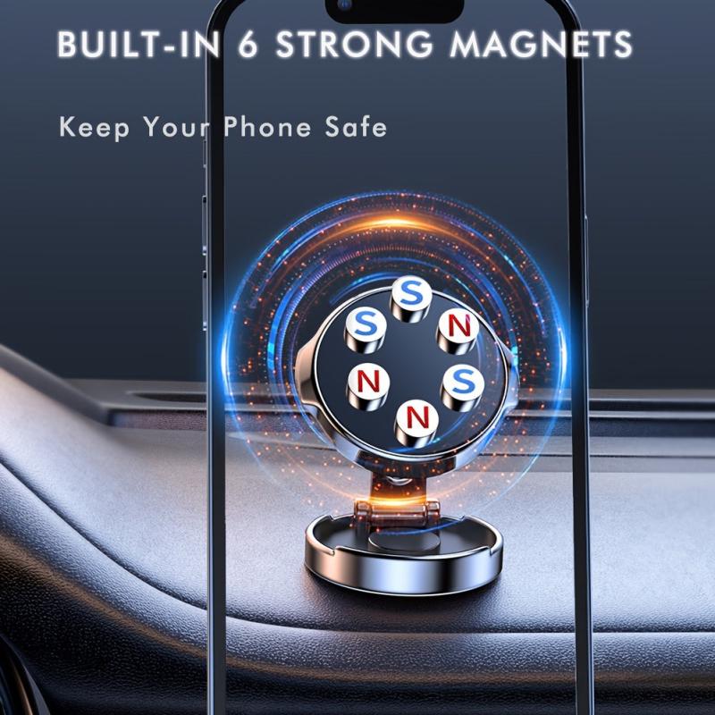 Car Magnet Phone Holder 360 Rotation Foldable Fit iPhone GPS Smartphone