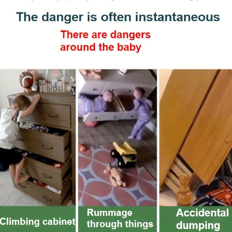 Childproof RV Wall Anchor Kit - No Drill Anti Spike Safety Furniture Straps