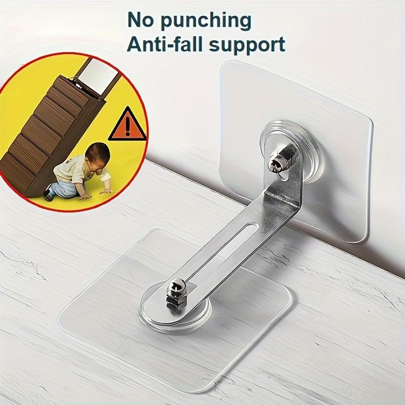 Childproof RV Wall Anchor Kit - No Drill Anti Spike Safety Furniture Straps