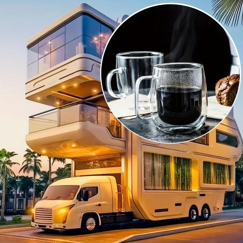 Double Layer Heat Resistant Glass Cup for Tea Milk Lemon Juice Coffee