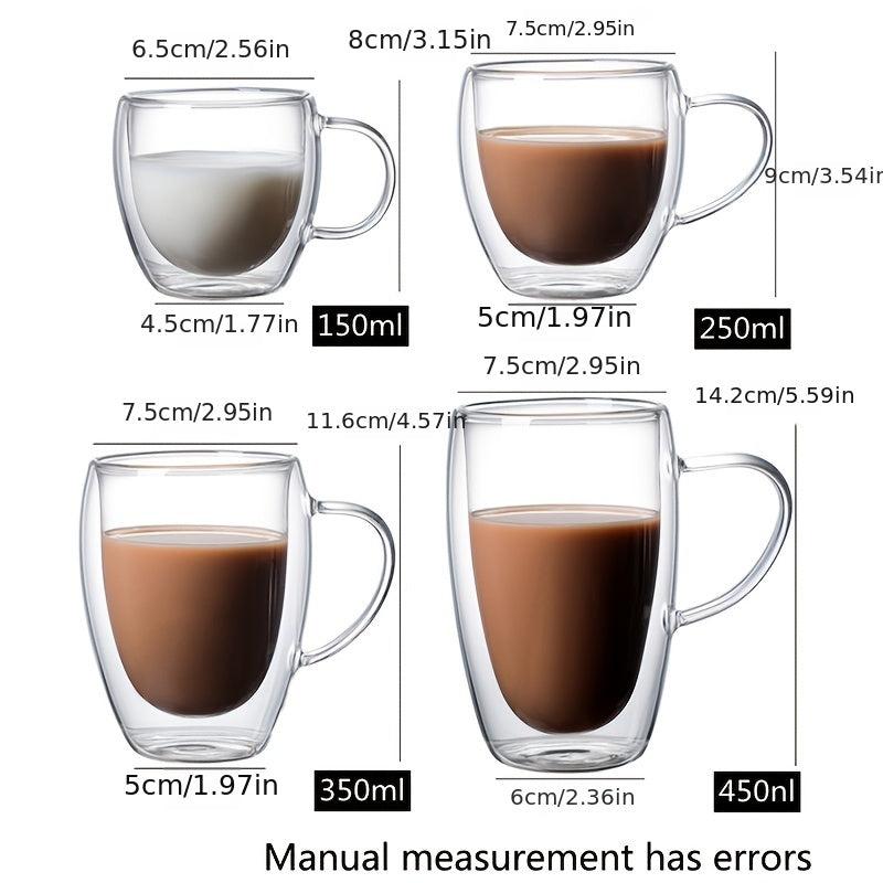 Double Layer Heat Resistant Glass Cup for Tea Milk Lemon Juice Coffee