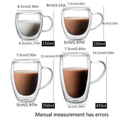Double Layer Heat Resistant Glass Cup for Tea Milk Lemon Juice Coffee