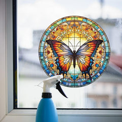 Butterfly Pattern RV Glass Sticker Retro Style Home Decorative Car Sticker