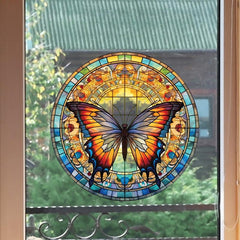 Butterfly Pattern RV Glass Sticker Retro Style Home Decorative Car Sticker