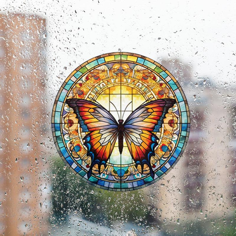 Butterfly Pattern RV Glass Sticker Retro Style Home Decorative Car Sticker