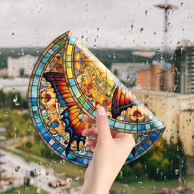 Butterfly Pattern RV Glass Sticker Retro Style Home Decorative Car Sticker