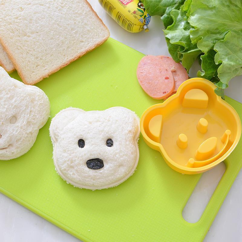 3pcs Cartoon Bear Sandwich Mold Rice Ball Model DIY Kitchen Supplies