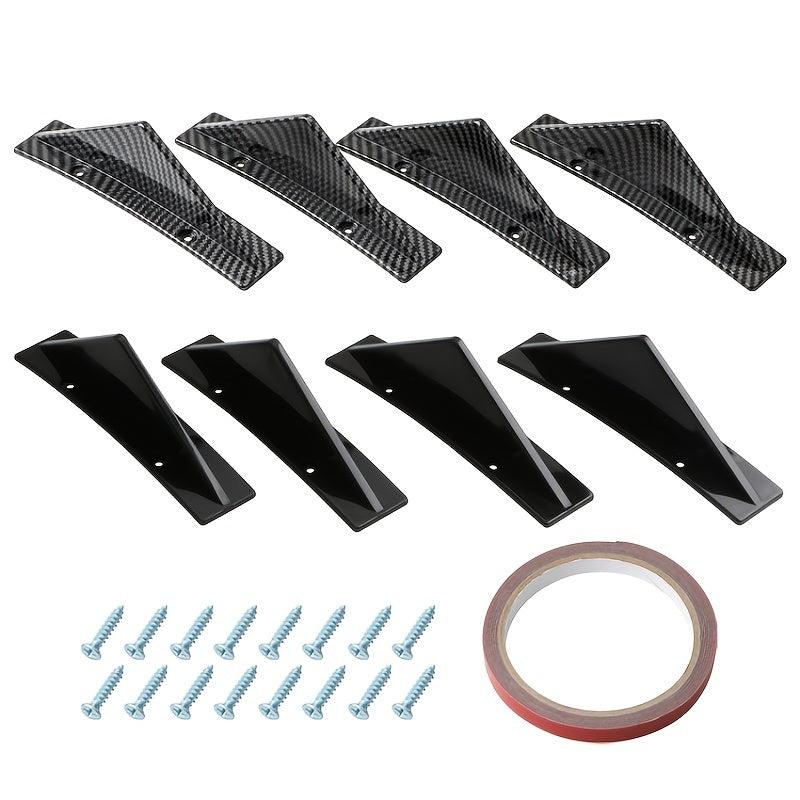 4PCS Rear Bumper Lip Diffuser Spoiler Shark Fin for Car