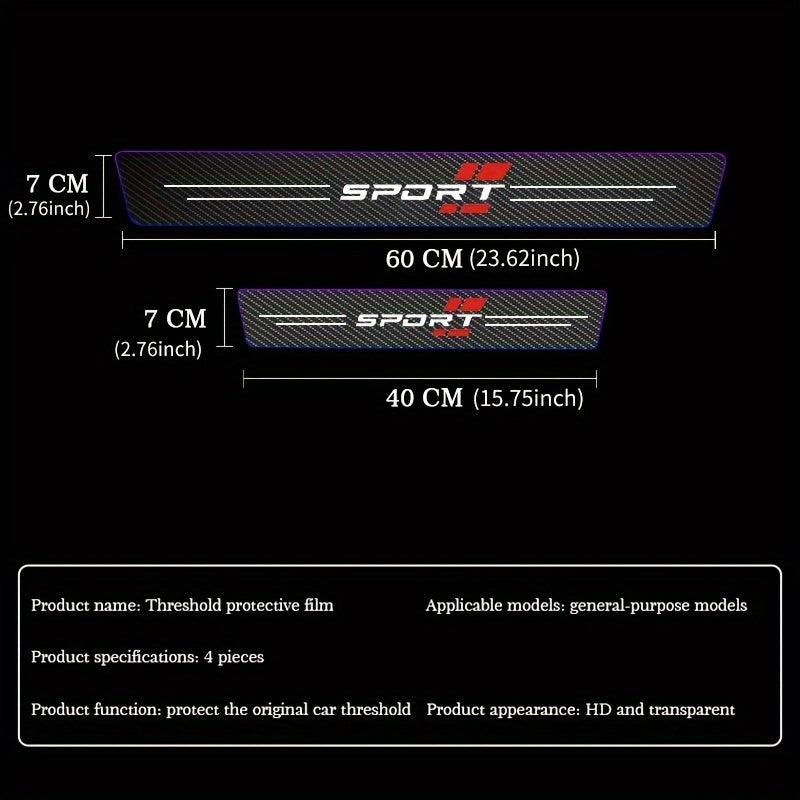 4pcs Car Threshold Strip Waterproof Protection Strip Door Welcome Pedal