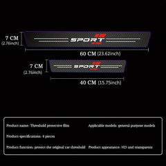 4pcs Car Threshold Strip Waterproof Protection Strip Door Welcome Pedal