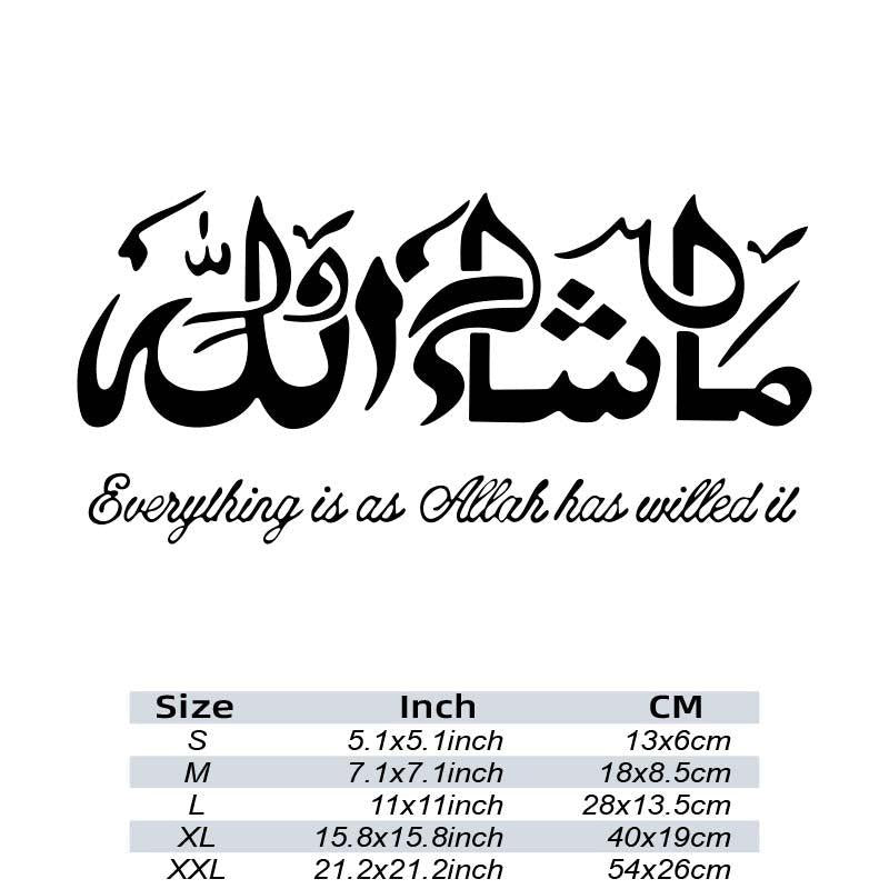Creative Masha Allah Art Car Stickers Vinyl Decal Muslim Wall Decor Sticker