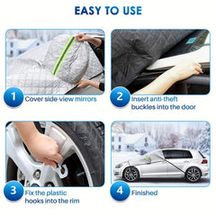 Car Windshield Snow Cover 4 Layer Protection UV Frost Wiper Mirror Protector