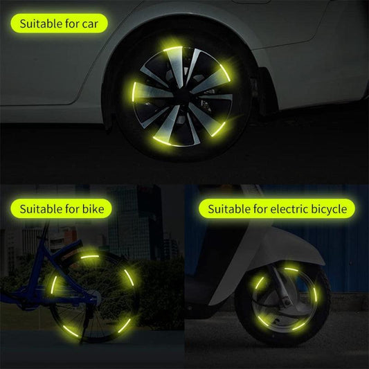 20pcs Car Wheel Hub Reflective Sticker Tire Rim Reflective Strips