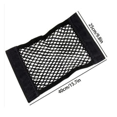 Car Trunk Organizer with Rear Net Mesh Elastic String and Sticker