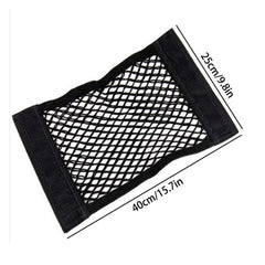 Car Trunk Organizer with Rear Net Mesh Elastic String and Sticker