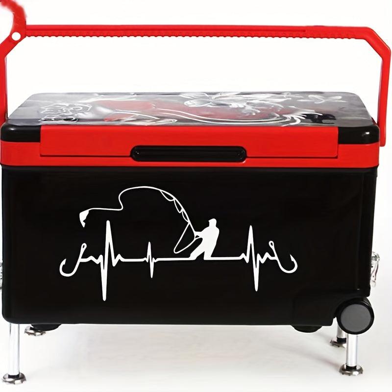 Heartbeat Fishing Car Sticker Waterproof Vinyl Auto Window Decals