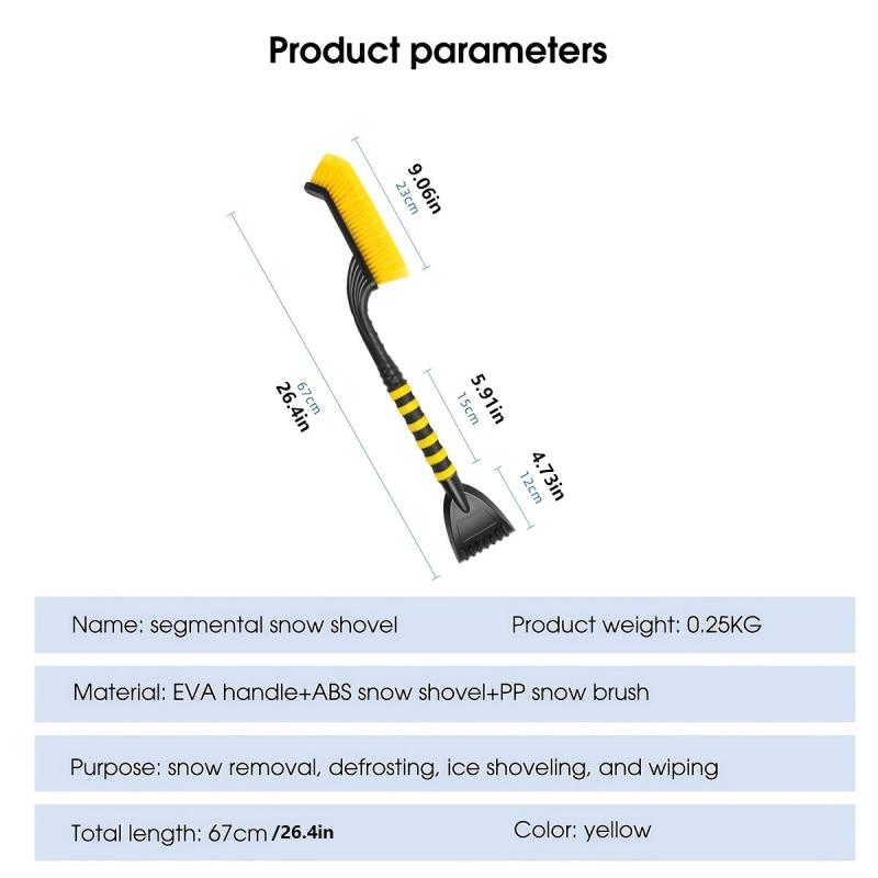Car Windshield Ice Scraper & Snow Shovel Brush for Winter Defrosting