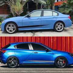 2pcs Stripe Pattern Vinyl Sticker Skirts for Racing Sports Cars