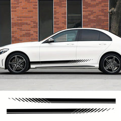 2pcs Stripe Pattern Vinyl Sticker Skirts for Racing Sports Cars
