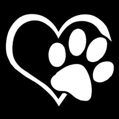 Heart Paw Car Decal Sticker