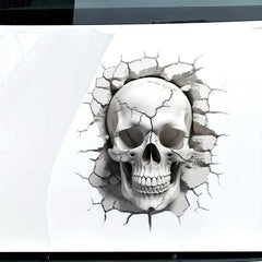 3D Skull Head Cracking Effect Decoration Sticker Waterproof Car Hood Sticker