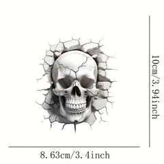 3D Skull Head Cracking Effect Decoration Sticker Waterproof Car Hood Sticker