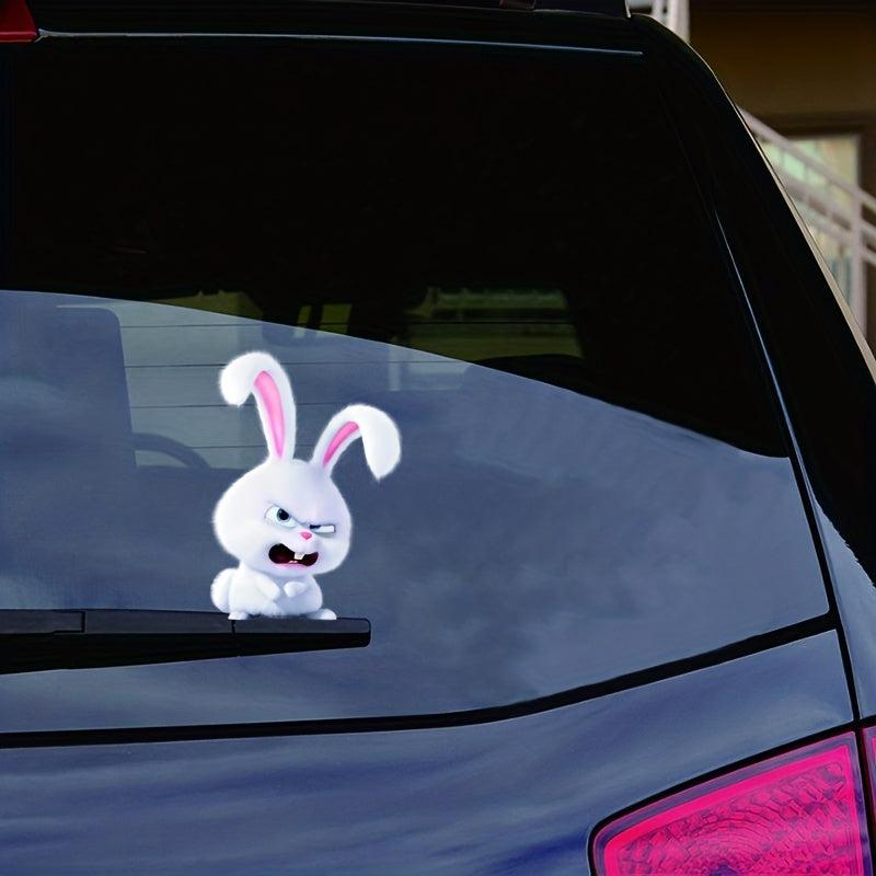 12.7cm Kung Fu Rabbit Car Sticker Motorcycle Laptop Decal Fun Sticker