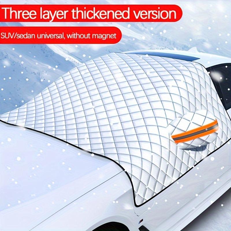 Car Snow Cover PE Aluminum Film 5 Magnets Winter Front Windshield Snow Cover