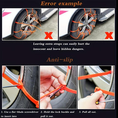 12pcs Snow Tire Chains Car Cable Tire Reusable Antiskid Mud Chains
