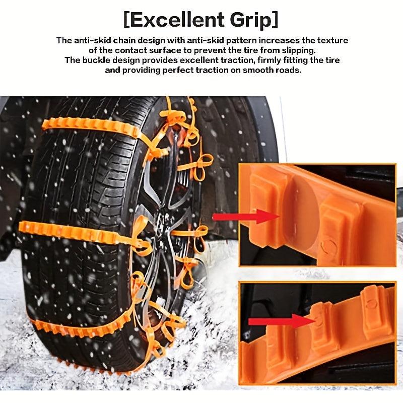 12pcs Snow Tire Chains Car Cable Tire Reusable Antiskid Mud Chains