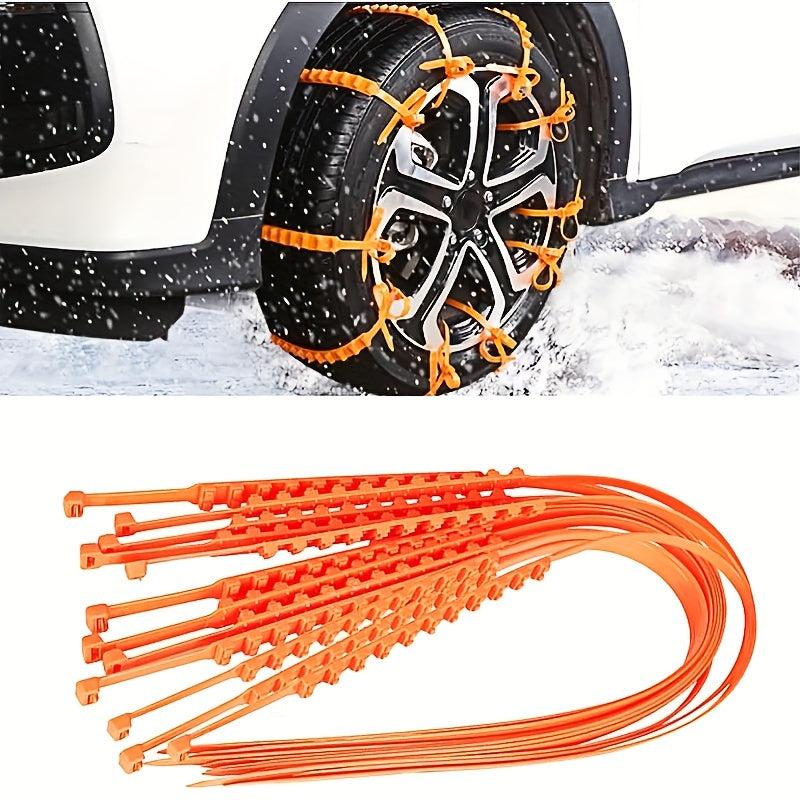 12pcs Snow Tire Chains Car Cable Tire Reusable Antiskid Mud Chains