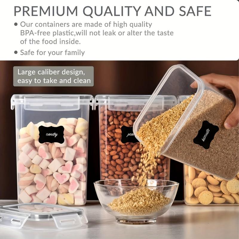 6pcs Cereal Storage Container Set - BPA Plastic Airtight Food Storage