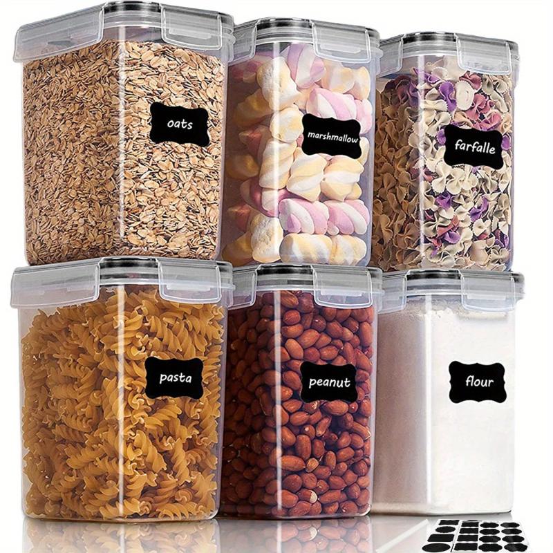 6pcs Cereal Storage Container Set - BPA Plastic Airtight Food Storage