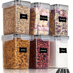6pcs Cereal Storage Container Set - BPA Plastic Airtight Food Storage