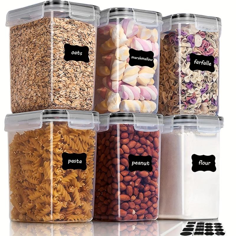 6pcs Cereal Storage Container Set - BPA Plastic Airtight Food Storage