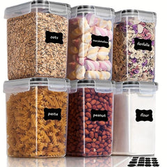 6pcs Cereal Storage Container Set - BPA Plastic Airtight Food Storage
