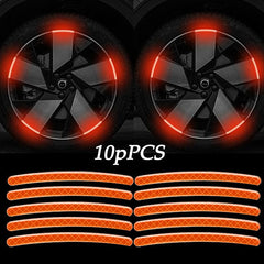 10pcs Reflective Hub Stickers for Car, Bicycle, Moto
