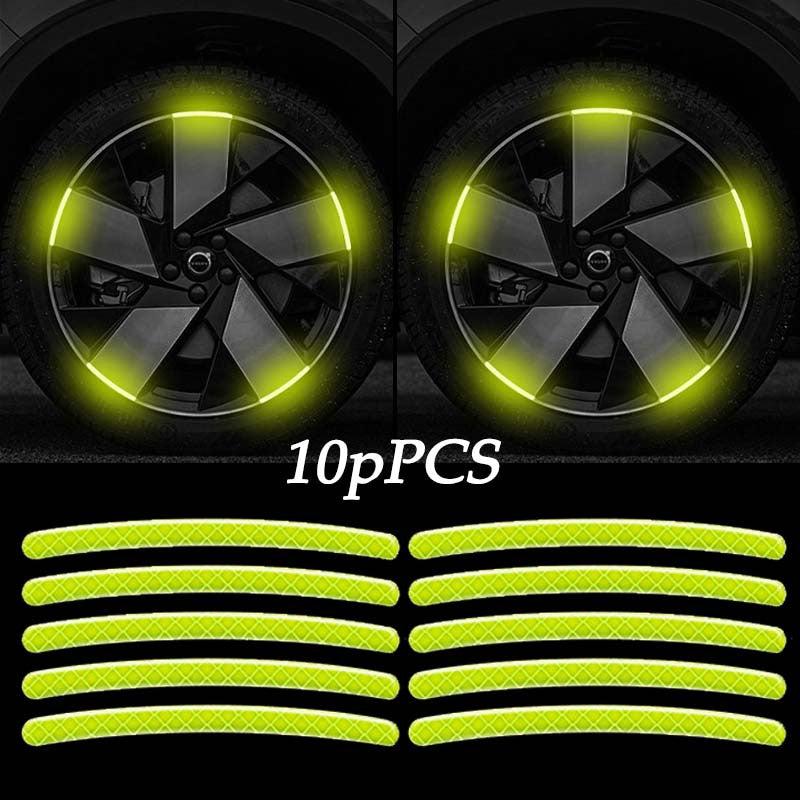 10pcs Reflective Hub Stickers for Car, Bicycle, Moto